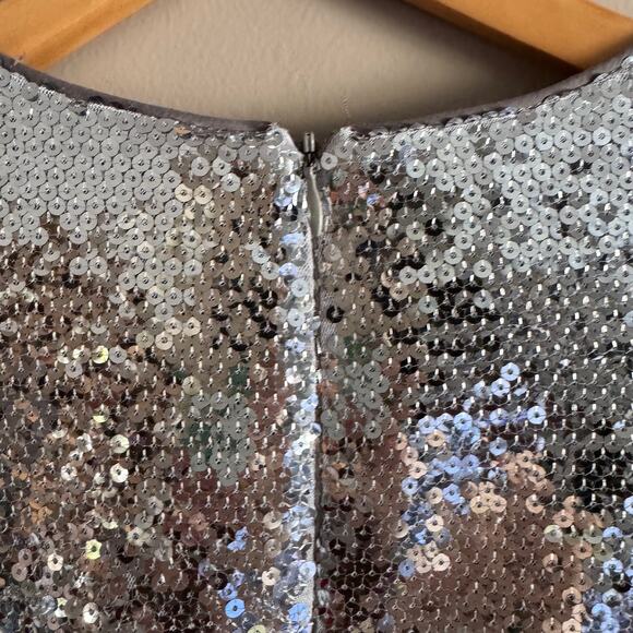 TOCCIN NYC Silver Sequin Long Sleeve Top Size Small $425 - Picture 6 of 8